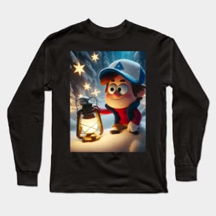 Unveiling Enigmatic Holiday Magic: Gravity Falls Christmas Art for Iconic Festive Designs! Long Sleeve T-Shirt